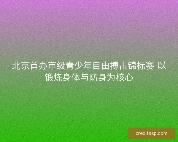 北京首办市级青少年自由搏击锦标赛 以锻炼身体与防身为核心